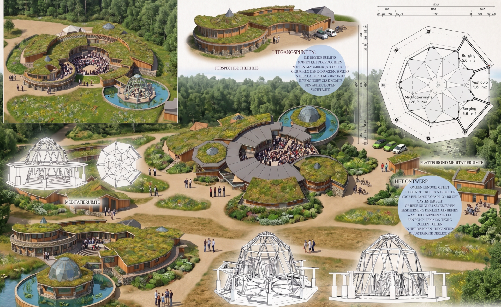 Holistisch Centrum De Bron, ontwerptekening Johan Woolderink 2007 Holistisch Centrum De Bron, ontwerptekening Johan Woolderink 2007