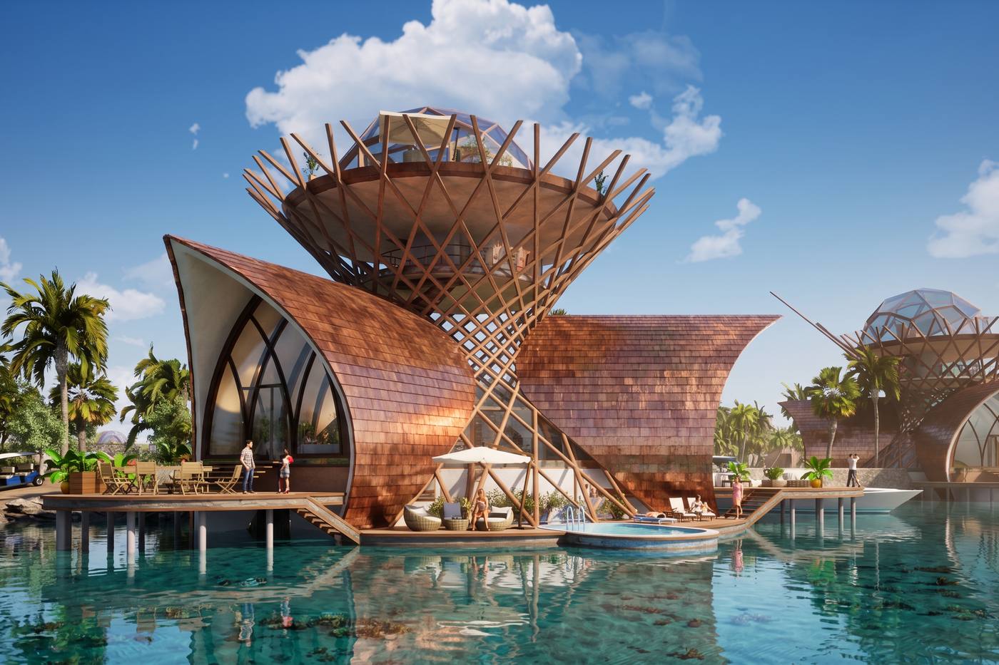 Sea Flower — organische architectuur op het water